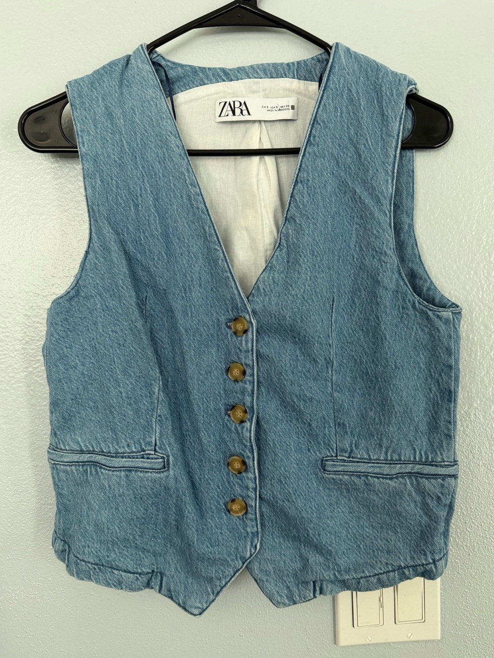 Zara denim vest size S